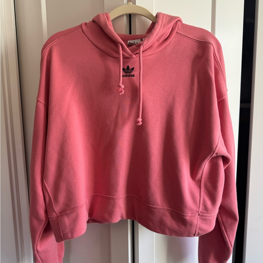 Adidas Women's Pink Hoodie - Medium